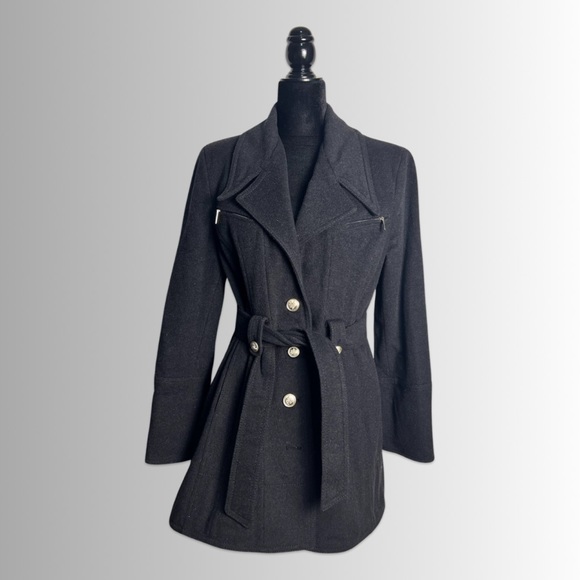 Laundry By Shelli Segal Jackets & Blazers - Wool/Cashmere Laundry by Shelli Legal Dark Gray Belted Peacoat, Size 14